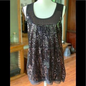 SIMPLY VERA VERA WANG SLEEVELESS SEQUINS TOP